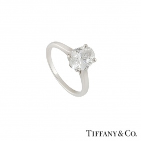 Tiffany & Co. Platinum Oval Diamond Ring 1.60ct E/VVS1
